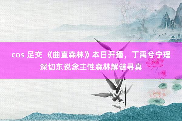 cos 足交 《曲直森林》本日开播，丁禹兮宁理深切东说念主性森林解谜寻真