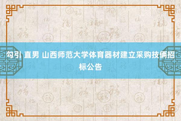 勾引 直男 山西师范大学体育器材建立采购技俩招标公告