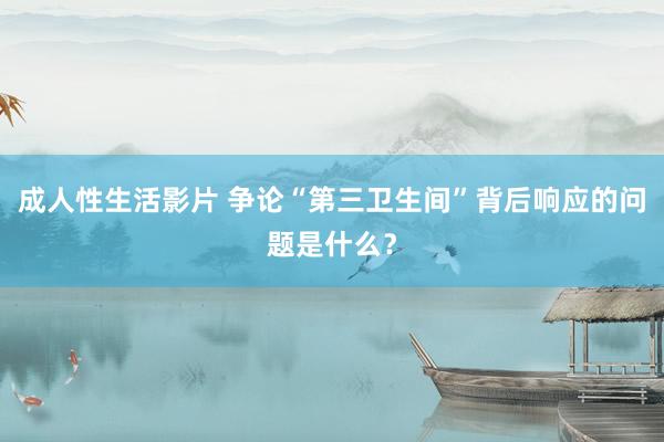 成人性生活影片 争论“第三卫生间”背后响应的问题是什么？