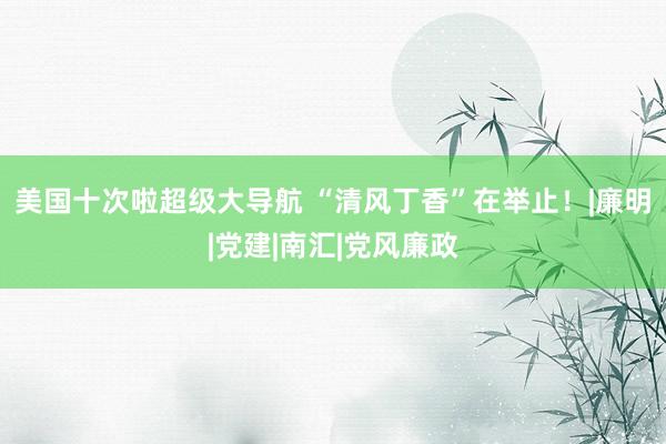 美国十次啦超级大导航 “清风丁香”在举止！|廉明|党建|南汇|党风廉政