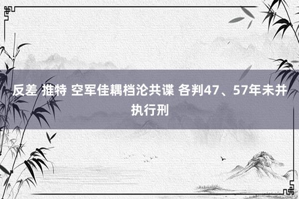 反差 推特 空军佳耦档沦共谍 各判47、57年未并执行刑