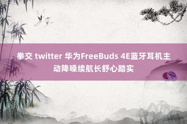 拳交 twitter 华为FreeBuds 4E蓝牙耳机主动降噪续航长舒心踏实