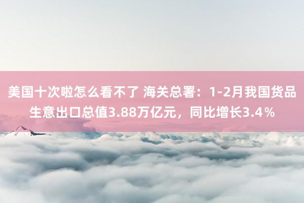 美国十次啦怎么看不了 海关总署：1-2月我国货品生意出口总值3.88万亿元，同比增长3.4％